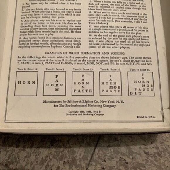 Selchow & Righter Scrabble 1948, 1949, 1953 Complete - Picture 6 of 12